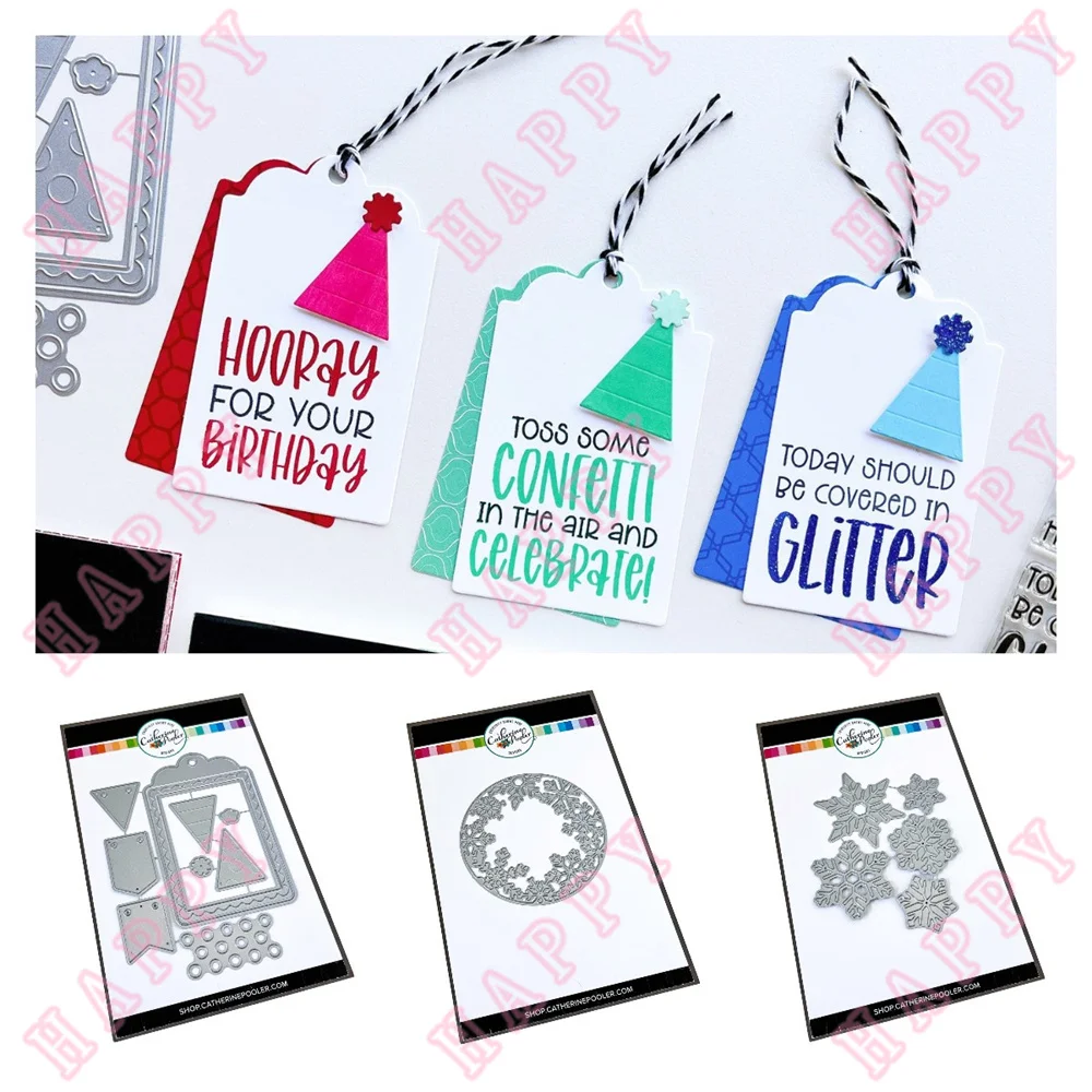 

Triangular Label Snowflake Frosted Window Metal Cutting Dies DIY Scrapbook Decorative Embossing Handcraft Paper Craft Template