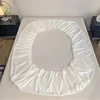 3pcs/set 100% Bamboo Bed Sheet Set 1pc Elastic Fitted Sheet 2pcs Pillowcase Cooling Bedsheet Bed Linen Anti-Slip Mattress Cover 4