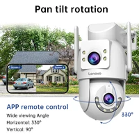 Lenovo caméra de sécurité extérieure 4K HD caméra IP avec double objectif PTZ couleur Vision nocturne CCTV Protection de Surveillance vidéo 6