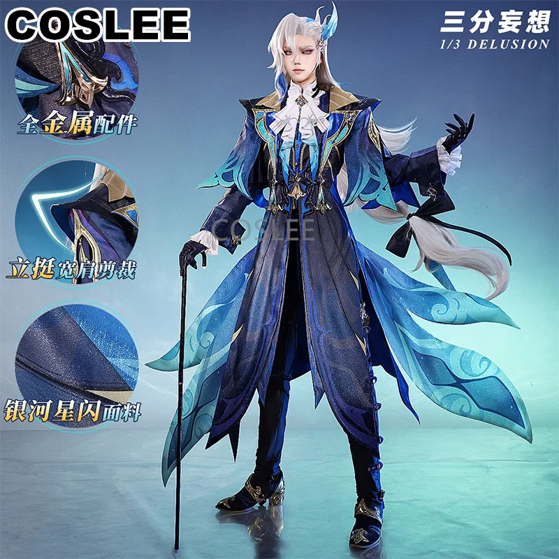 

COSLEE Genshin Impact Neuvillette Judge Cosplay Costume Gorgeous Handsome Game Suit Uniform Halloween Party Outfit Men New