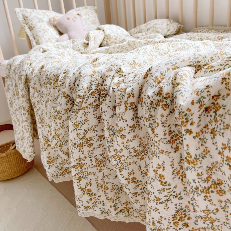 Cotton Muslin Quilt Blanket Reversible Cotton Muslin Throw Blanket Twin Size cotton blanket