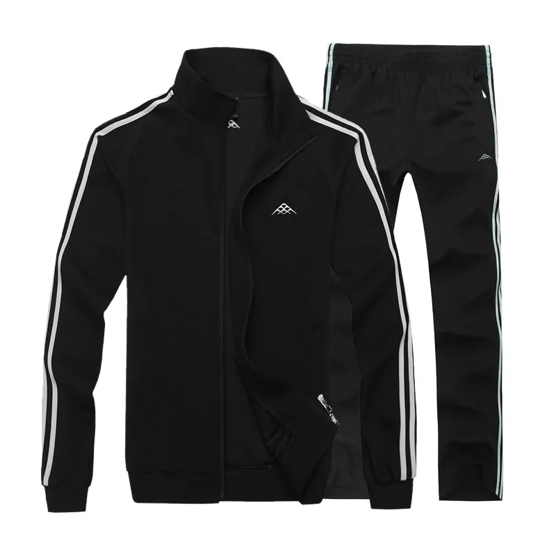 High Quality Men Tracksuit Korean Fashion Mens Sportswear Casual Man Suit Two-piece Set Jacket+pants Plus Size 8XL 2
