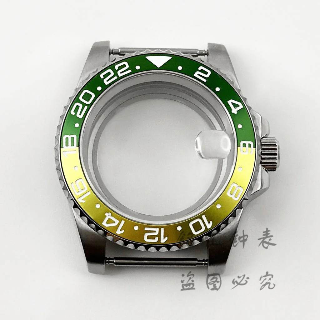 High-Quality 40MM GMT Watch Case with Aluminum Bezel, Stainless Steel Finish