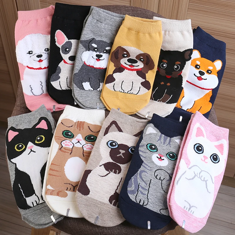 Calcetines tobilleros de algodón transpirable con estampado 3d_voghion.com