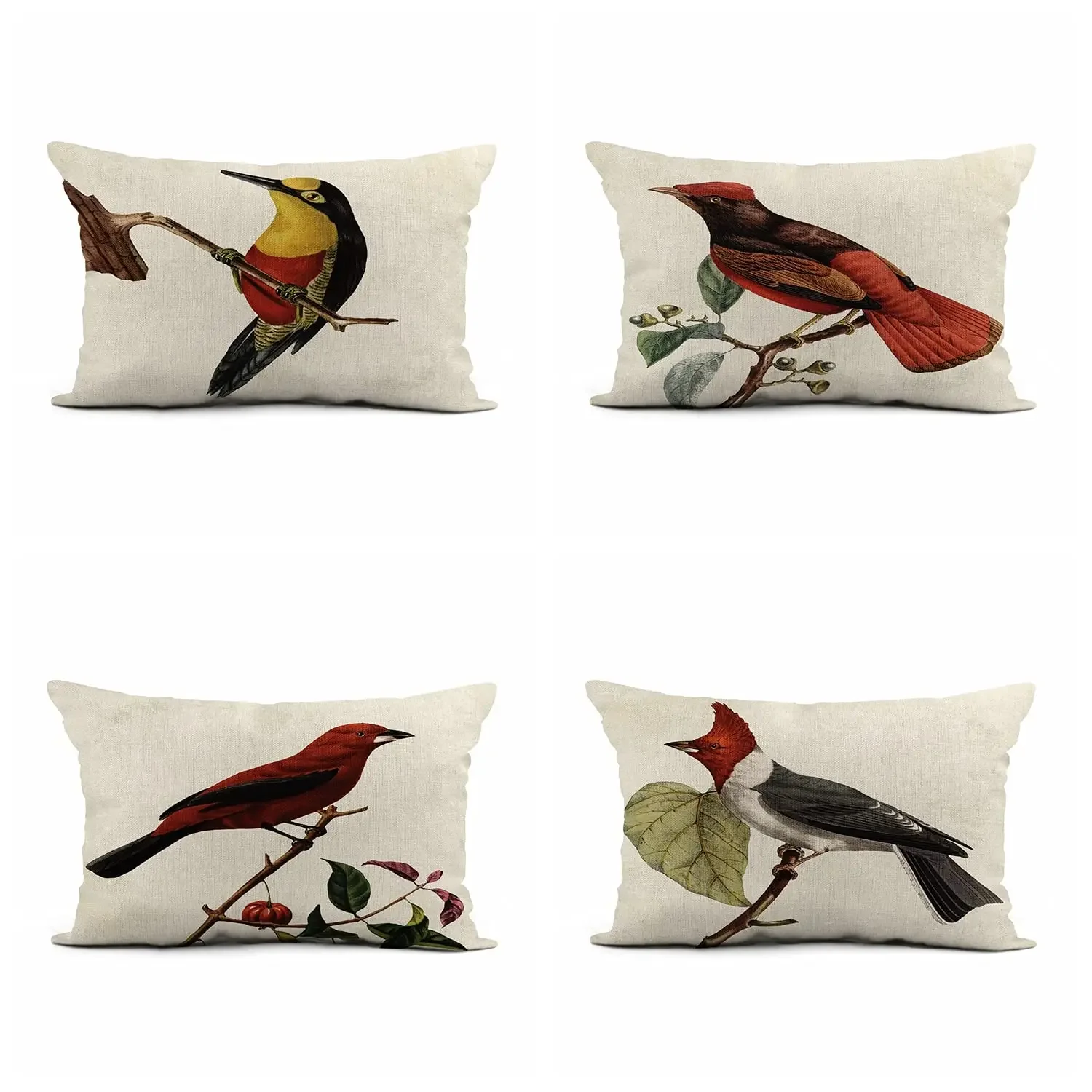 

Nordic bird linen pillowcase living room sofa decorative cushion cover 40*60 home decoration car lumbar pillowcase 30*50