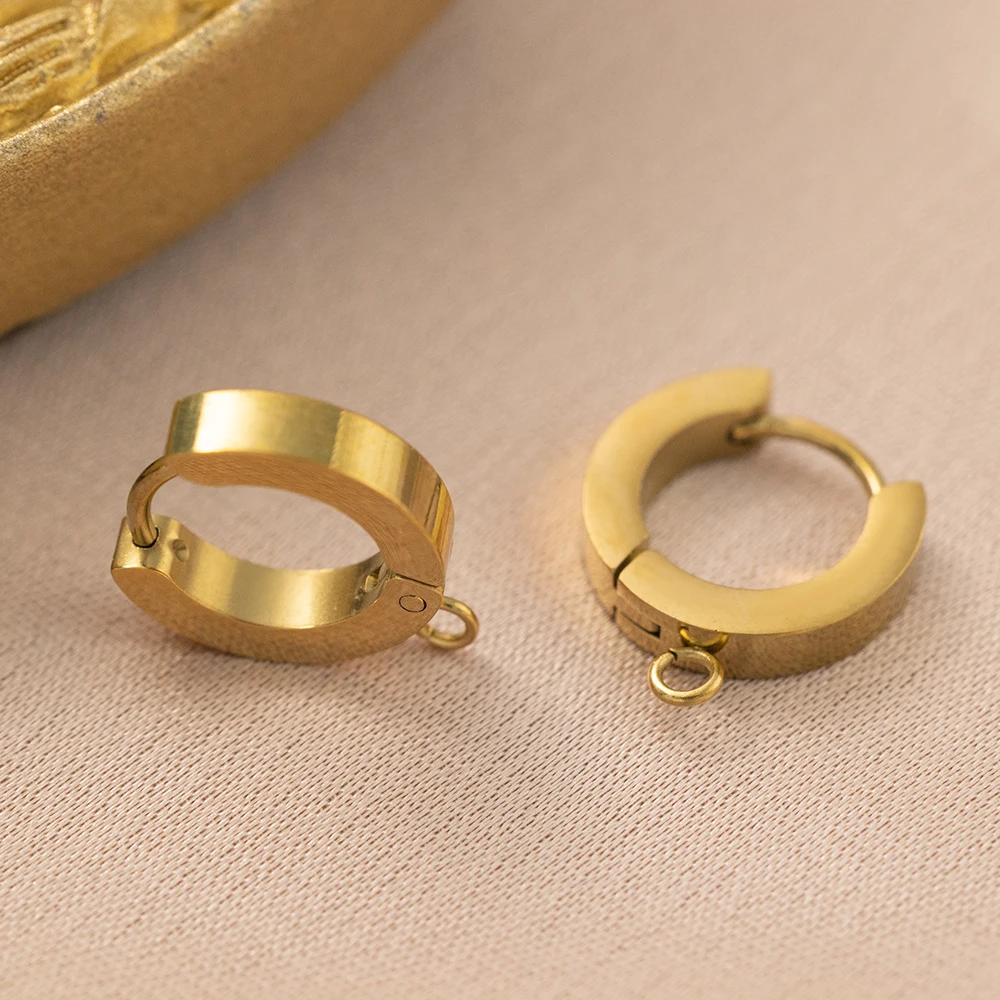 10 Stück Edelstahl Huggie Creolen Haken Clips DIY Schmuck Punk Hiphop Herstellung Zubehör Zubehör Ohrpfosten Komponenten – Detail 6