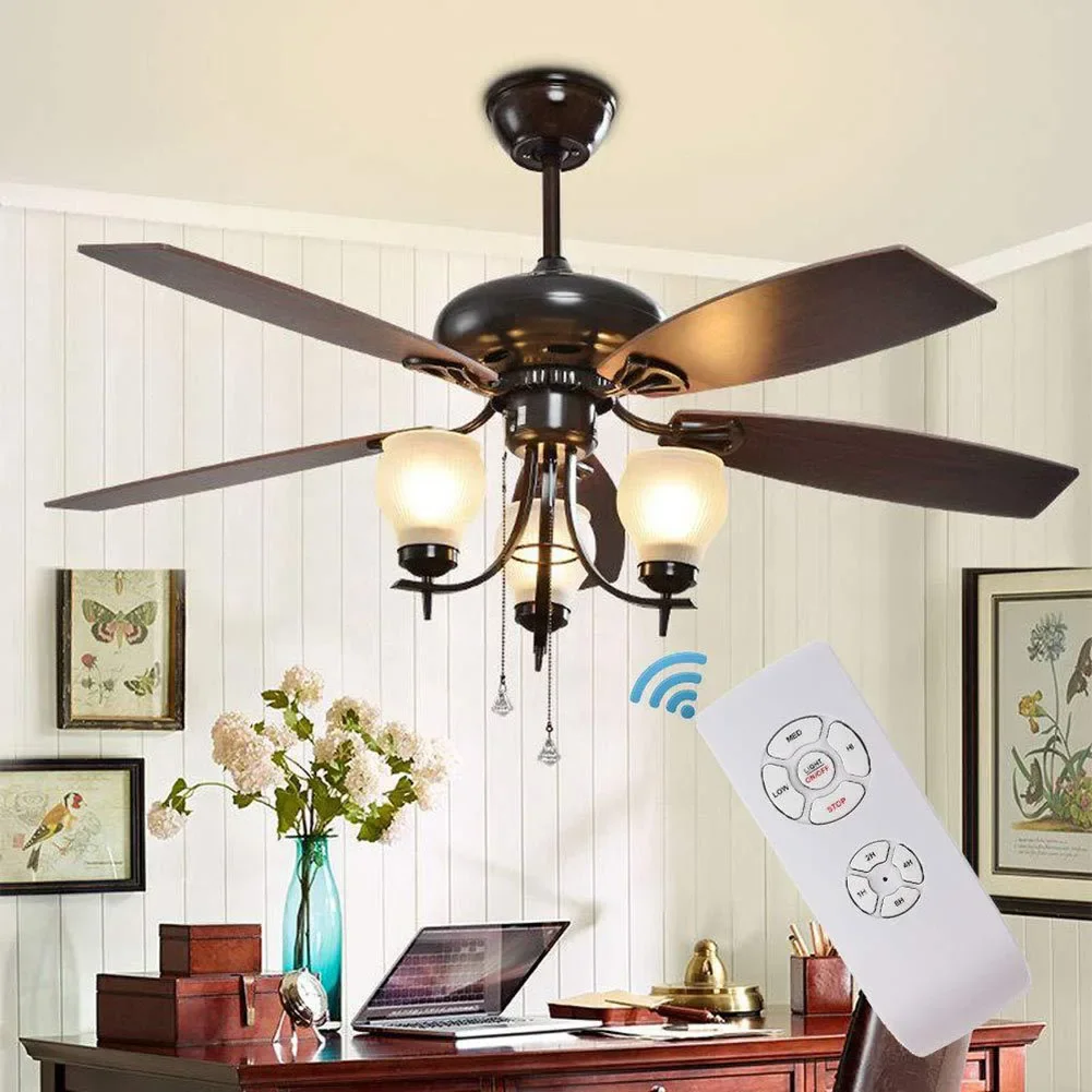 Ceiling Fan Remote Kit Dimmable LED Light Fan Remote Multi-function Plastic RF Wireless With Mute Function