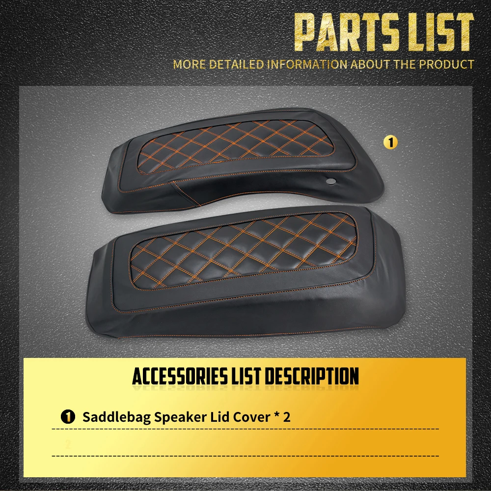Hard Saddlebags Lid Cover Motorcycle Side Bag Speaker Lid Bra Waterproof For Harley Touring Road Electra Glide FLHR CVO 2014-Up