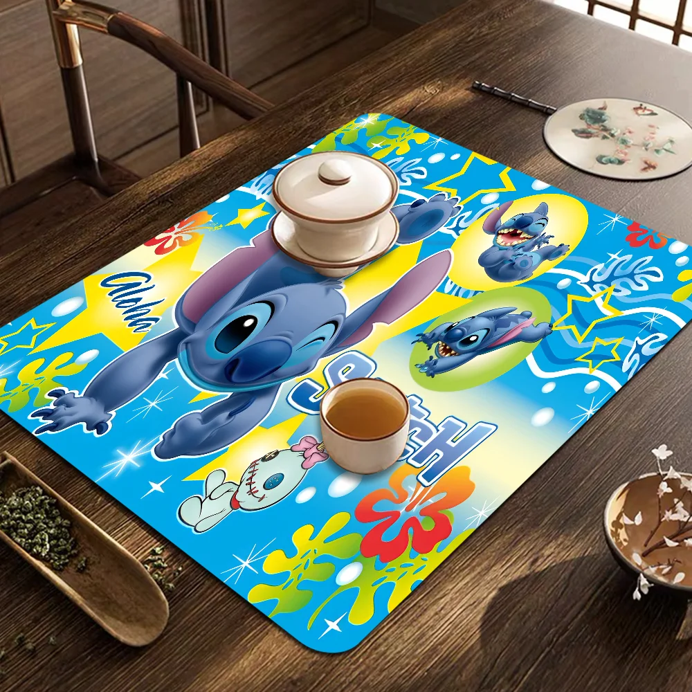 S-Stitch-H-The-Baby Kitchen Dish Mat Absorbent Dining Table Mats Retro Non-slip Placemat Coffee Dish Tableware Mat Home Decor 5
