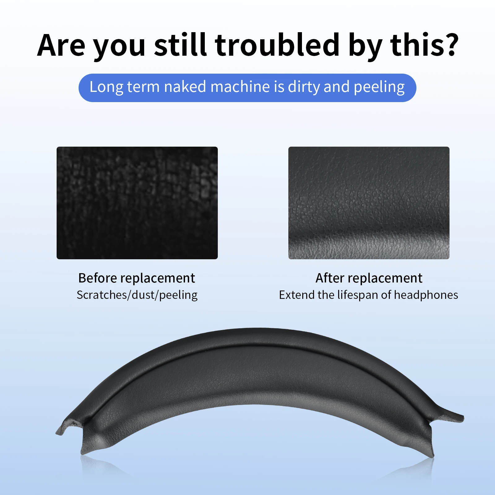 Headband Cover for Sony WH-1000XM3 (WH1000XM3) Headsets, Replacement Headstrap Pad Repair Part