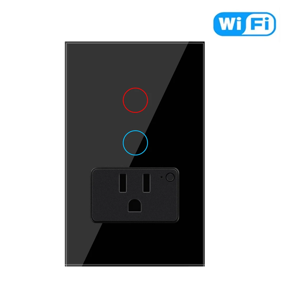 Description Picture 5 of itemTuya WiFi Smart Light Switch Mexico US Wall Socket With American Plug Outlet Glass Panel Smart life Support Alexa Google Home