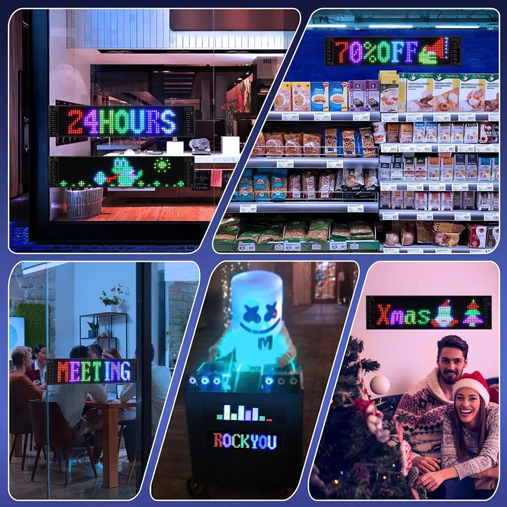 LED Panel Light LED Matrix Pixel Panel Light Bluetooth App 5V USB Control Scrolling Advertising LED Car Sign Animation Programmable For Car Sho