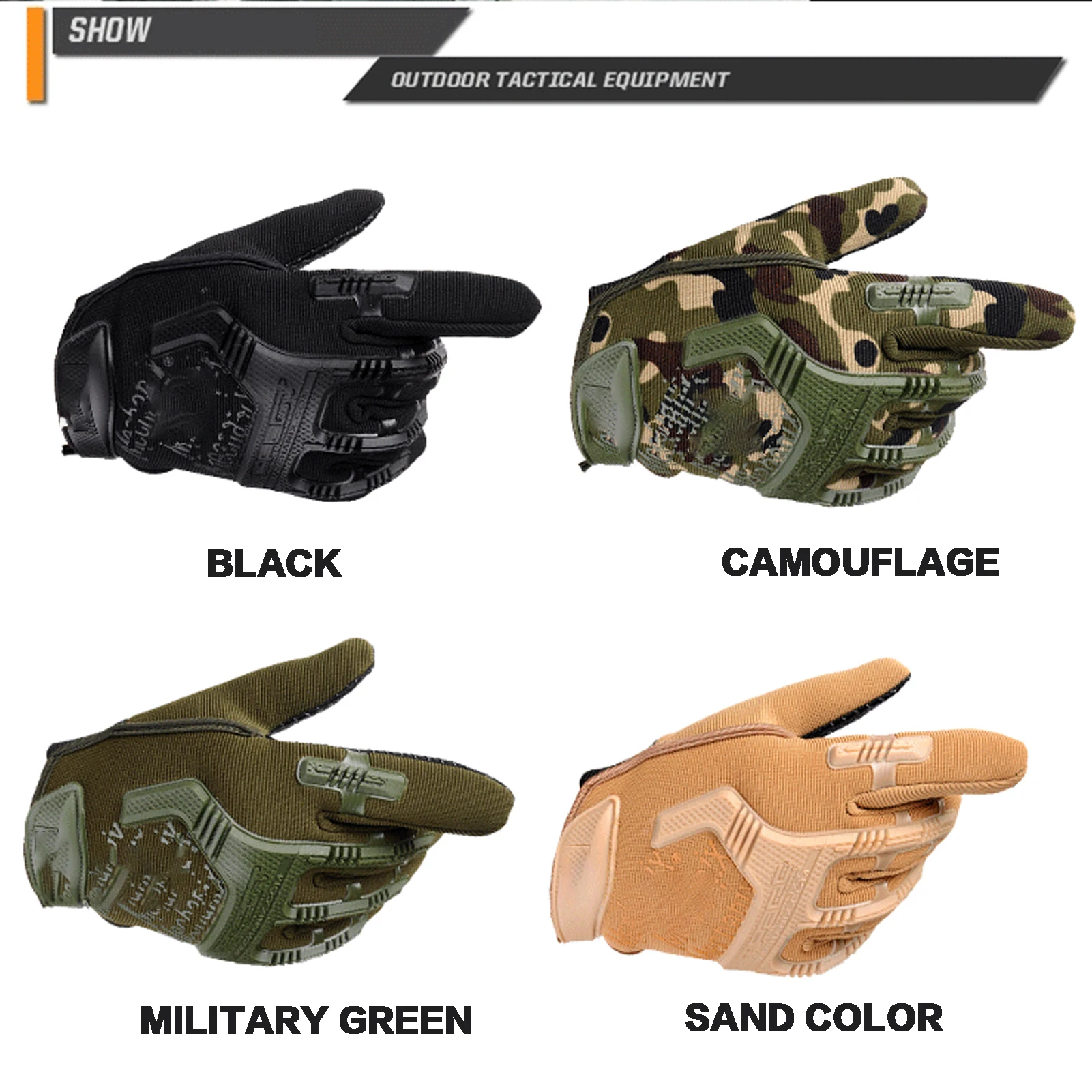Outdoor Cycling Gloves Durable Rubber Full Finger Hunting Gloves For Men And Women Camping Picnic Ignition Finger Protect Wear