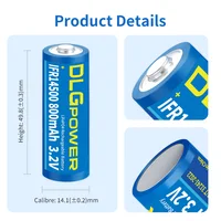 DLGPOWER 3.2V AA 800mAh LiFePO4 Batteries 14500 800mAh Rechargeable Battery for Electric Toy Flashlight Wireless Mouse Keyboard 3