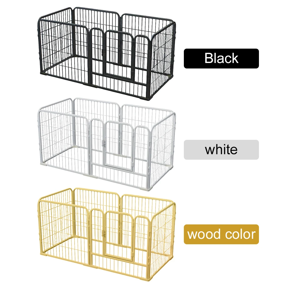 Heavy Duty 6 Panels Dog Puppy Playpen Foldable Detachable Fence Lockable Door for Small Pets Indoor Outdoor Camping Garden Yard