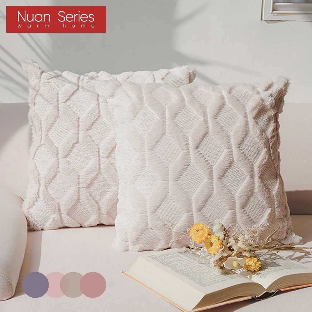 

Soft Plush Cushion Cover 50x50cm/60x60cm/65x65cm Nordic Throw Pillow Covers Decorative Faux Fur Pillow Case Shell For Sofa Couch