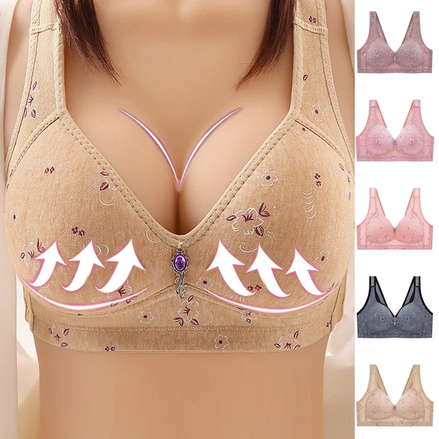 High Quality D Cup Plus Size Bra For women Push Up Bra Stripe pattern  Wireless Bralette Breathable Bra Female Underwear lingerie