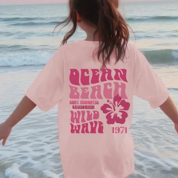 1pc Tween Girl Casual Printed Round Neck Pullover Short Sleeve T-Shirt Summer, Student Youth Clothing 1