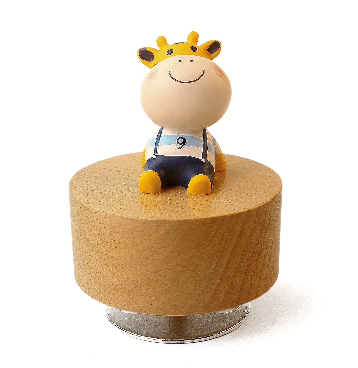 Rosiking Wooden rotating music box animal theme cute desktop ornaments You are my sunshine For Children Christmas Birthday Gifts 4