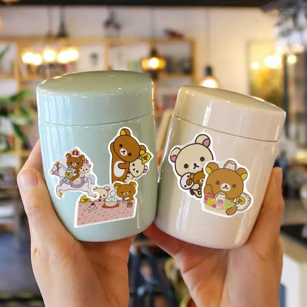 50/100PCS Kawaii Rilakkuma Bear Cute Cartoon Stickers for Guitar DIY TOY Bicycle Skateboard Laptop Luggage Decor 6