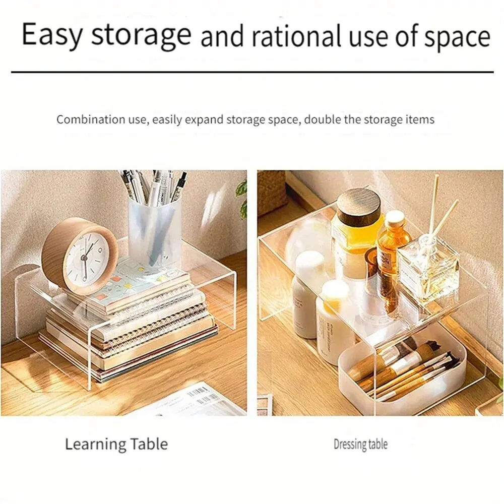 Storage Racks 3PCS Different Sizes Storage Racks Desktop File Racks Transparent Desktop Storage Racks Cosmetics Perfumes Pastries