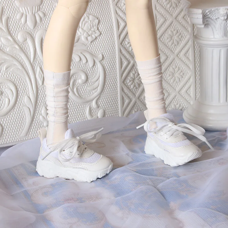

Shoes For Dolls 1/4 1/3 White Sneakers Platform Footwear