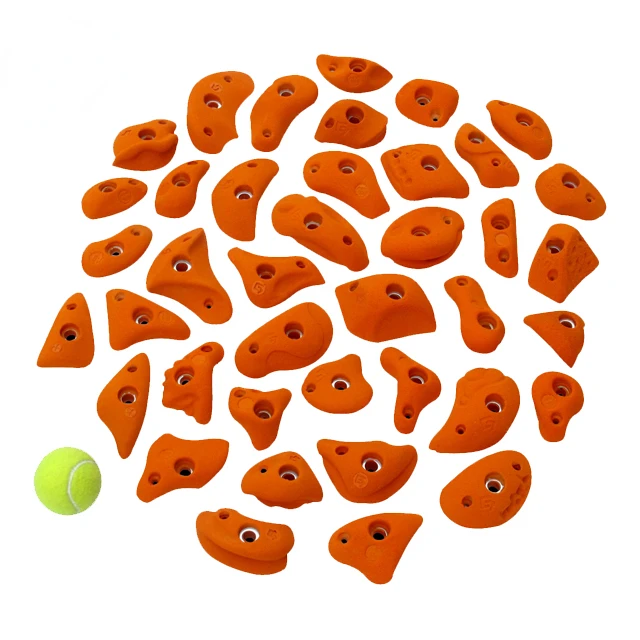 40pcs Pack Outdoor Indoor Rock Climbing Wall Project, Kids Climbing Holds