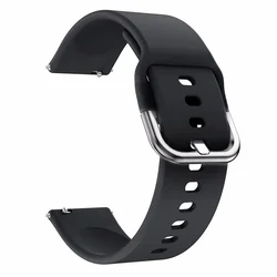 Silicone Sport Wristband Bracelet - Universal Smartwatch Accessory for 22mm watch band (Black S 01)