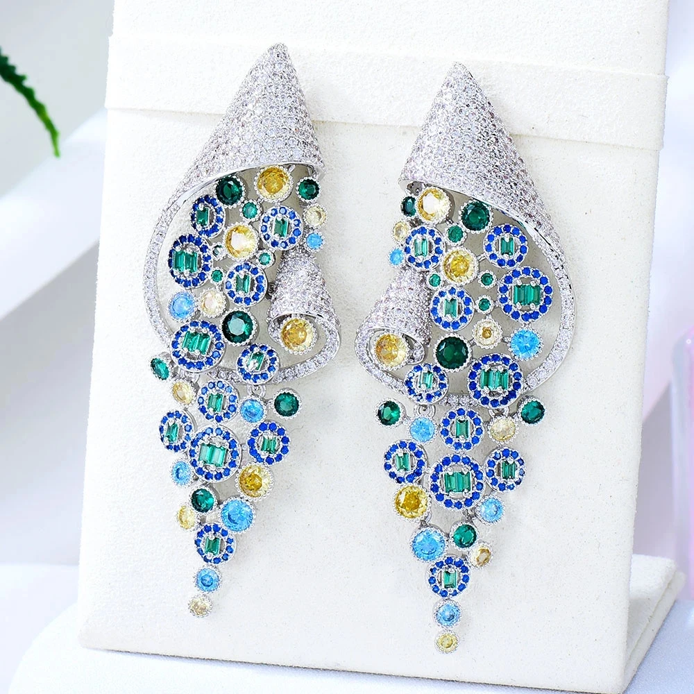 Missvikki Original Design Luxury Vintage Big Earrings For Noble Women Wedding Party CZ Dubai Bridal Earrings Gorgeous Jewelry