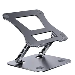 Ergonomic Adjustable Laptop Stand with Heat Dissipation and Enhanced Neck Support (Black)