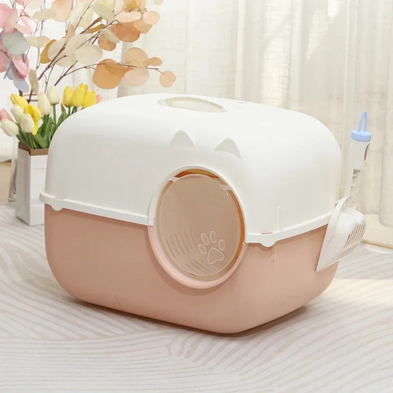 

Large Foldable Easy To Clean Plastic Litter Box Fully Enclosed Pet Toilet Splash Odor Proof Multi Color Cat Litter Box