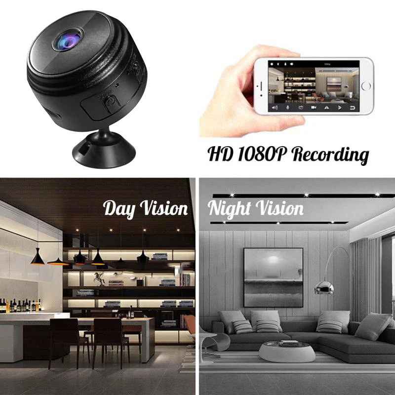 Mini caméra de surveillance vocale sans fil WiFi avec enregistreur vocal intégré pour la maison connectée, idéale pour les bébés et les animaux domestiques._voghion.com