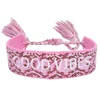 Boho tissé broderie amour poignet tricoté Bracelets d'enveloppement corde à la main tissage tressé glands ethnique femmes hommes bijoux