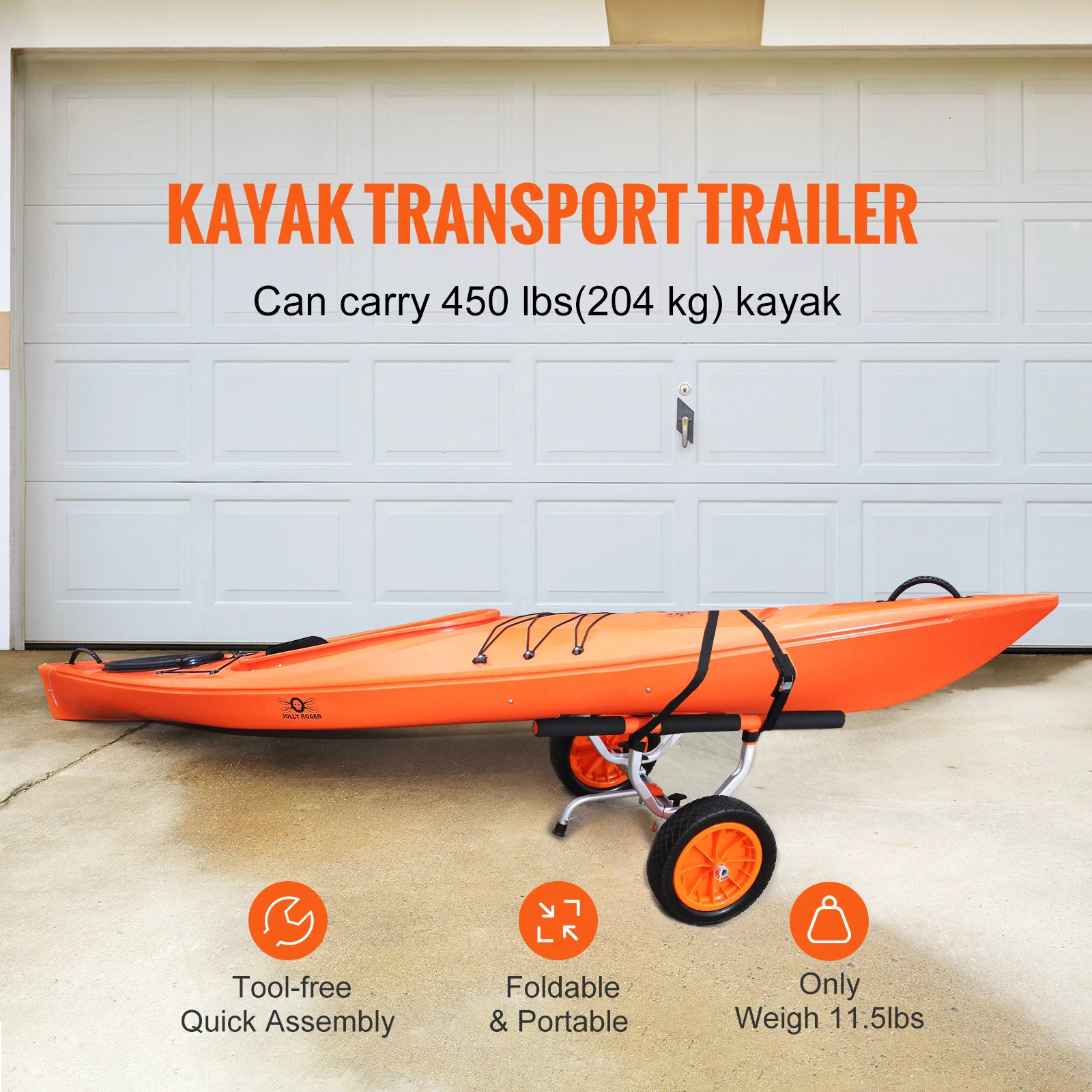 Aluminum Kayak Cart with 12 Tires for Canoe Transport