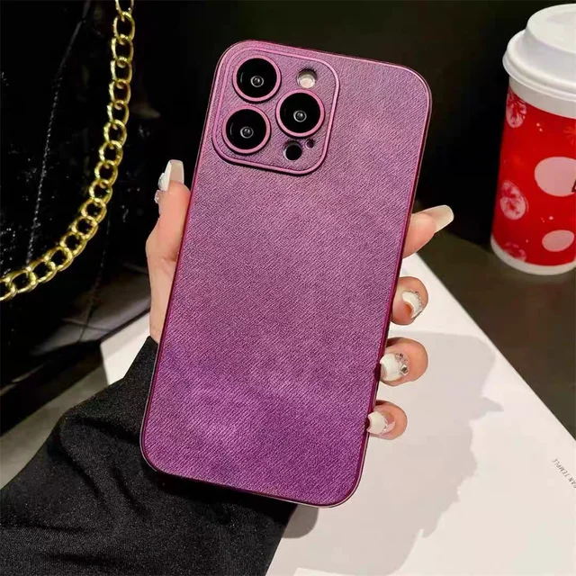 Luxury Jeans Fabric Pattern Case For iPhone 15 14 13 12 11 Pro Max Fashion Bright Square Shockproof Camera Protection Glass Capa 7