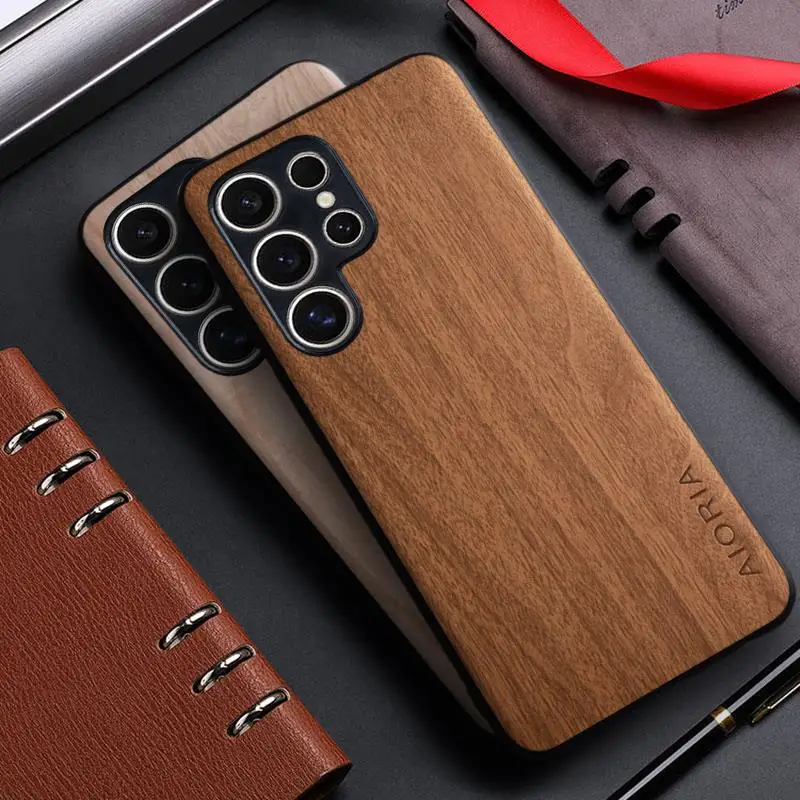 Bamboo Wood Pattern Leather Back Cover Case