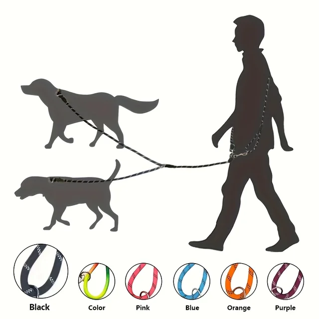 Adjustable Hands-Free Dog Leash, Suitable for Hiking, Walking, Running - Reflective, Comfortable Elastic Leash, Available in Various Colors (Orange, Pink, Black, Blue, Purple) - Durable Polyester Fiber, Machine Washable, Hiking Accessories 5