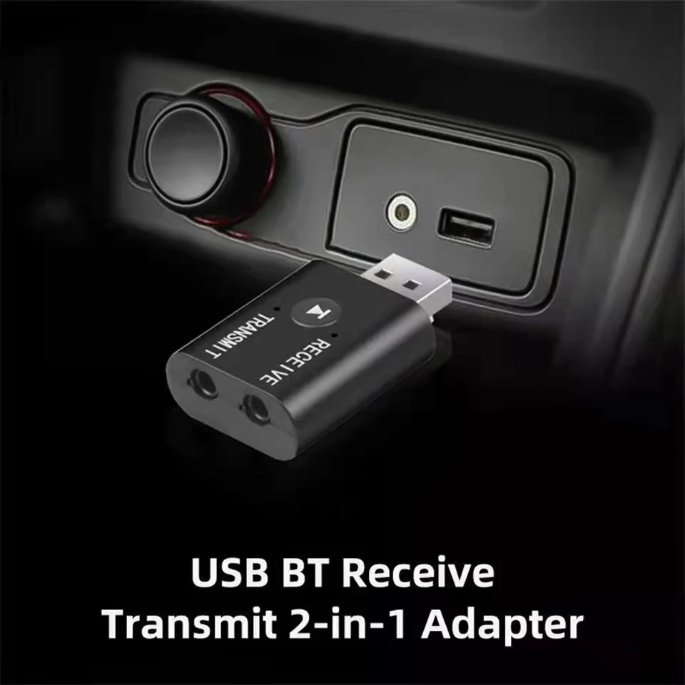 USB Wireless Bluetooth-Compatible Adapter 5.0 USB Audio Receiver Transmitter 3.5mm Male to Male Adapter For Car TV Earset Dongle Bluetooth Adapter Bluetooth Audio Receiver Bluetooth Transceiver Adapter Audio Adapter Bluetooth Aux Adaptor