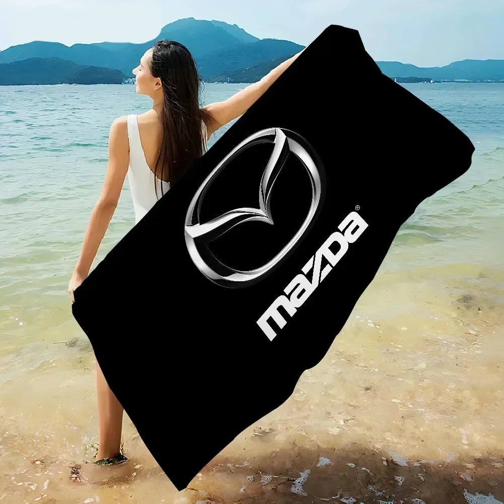Auto Logo M-Mazda Beach Towels Shower Towel Sauna Travel Spa Microfiber Quick Dry Gym Accessories Cute Room Decor 5