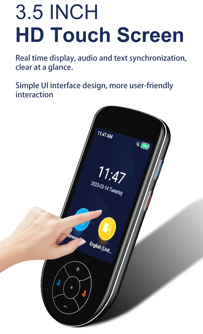 137 언어 인스턴트 음성 번역기 장치, 오프라인 및 실시간, 지능형 무선 와이파이 BT 사진 레코드, 텍스트 번역, 3.5 인치