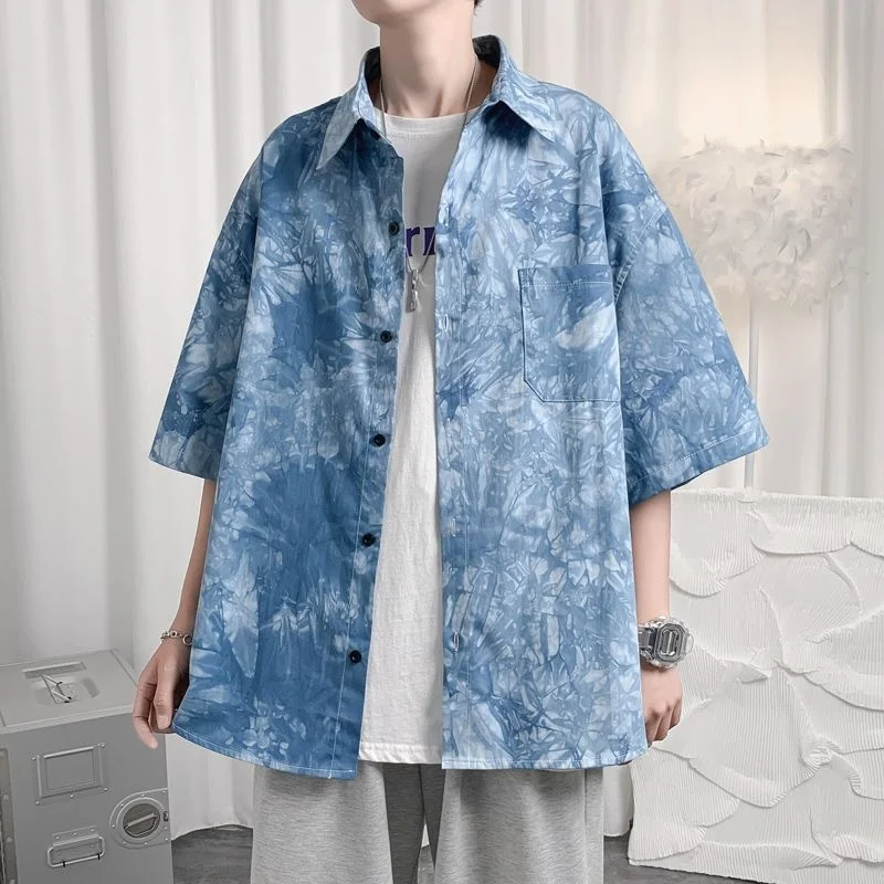 

Oversized Floral Shirt Fashion Korean Style Short Sleeve Shirts Summer Casual Tops Luxury Clothing