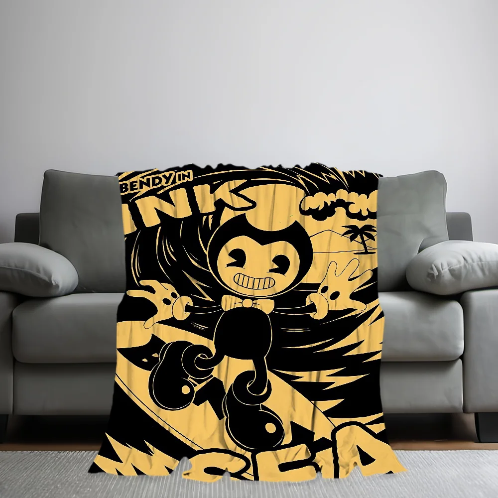 B-Bendy and the ink machines Game Blanket Skin friendly comfort warm soft plush blanket suitable sofa living room office bedroom 2