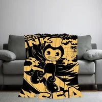B-Bendy and the ink machines Game Blanket Skin friendly comfort warm soft plush blanket suitable sofa living room office bedroom 2
