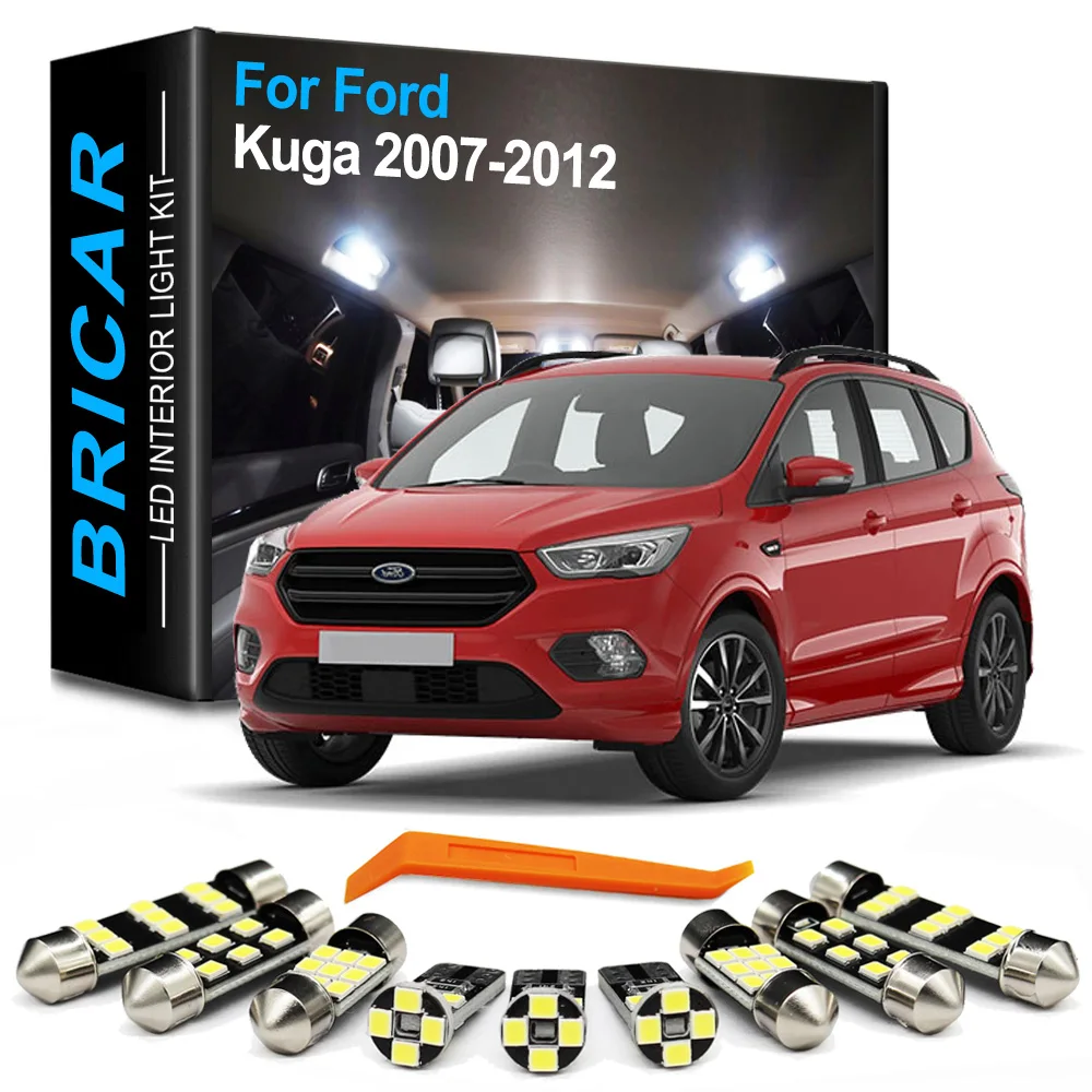 

Bricar 15 шт. Canbus Светодиодная лампа внутреннего освещения Kit для Ford Kuga 2007 2008 2009 2010 2011 2012 Автомобильная внутренняя лампа для чтения купола багажника