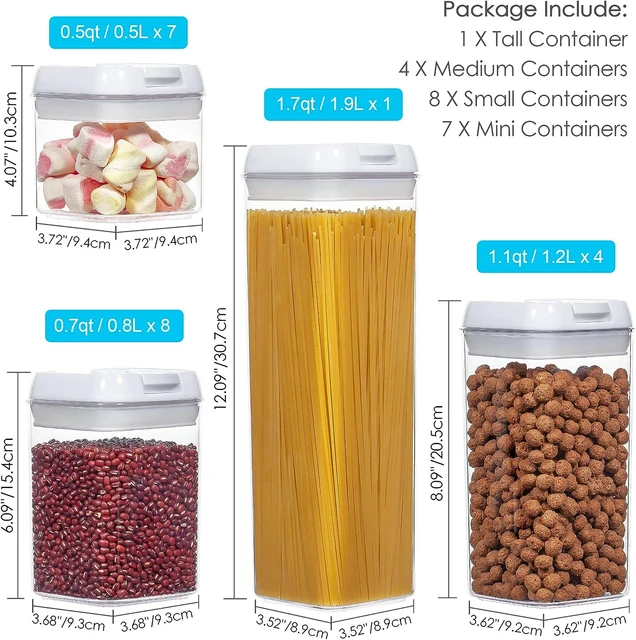 Glass Food/Cereal Clip Lock Storage Container with BPA Free Lid