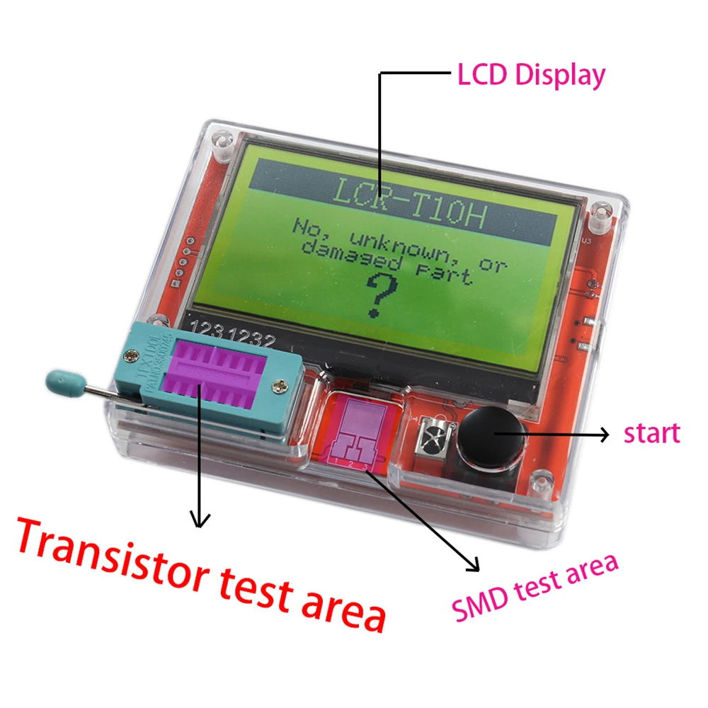 LCR-T10H TFT LCD Display Multi-meter Transistor Tester Diode Triode Capacitor Resistor Test Meter MOSFET NPN PNP Triac MOS 3