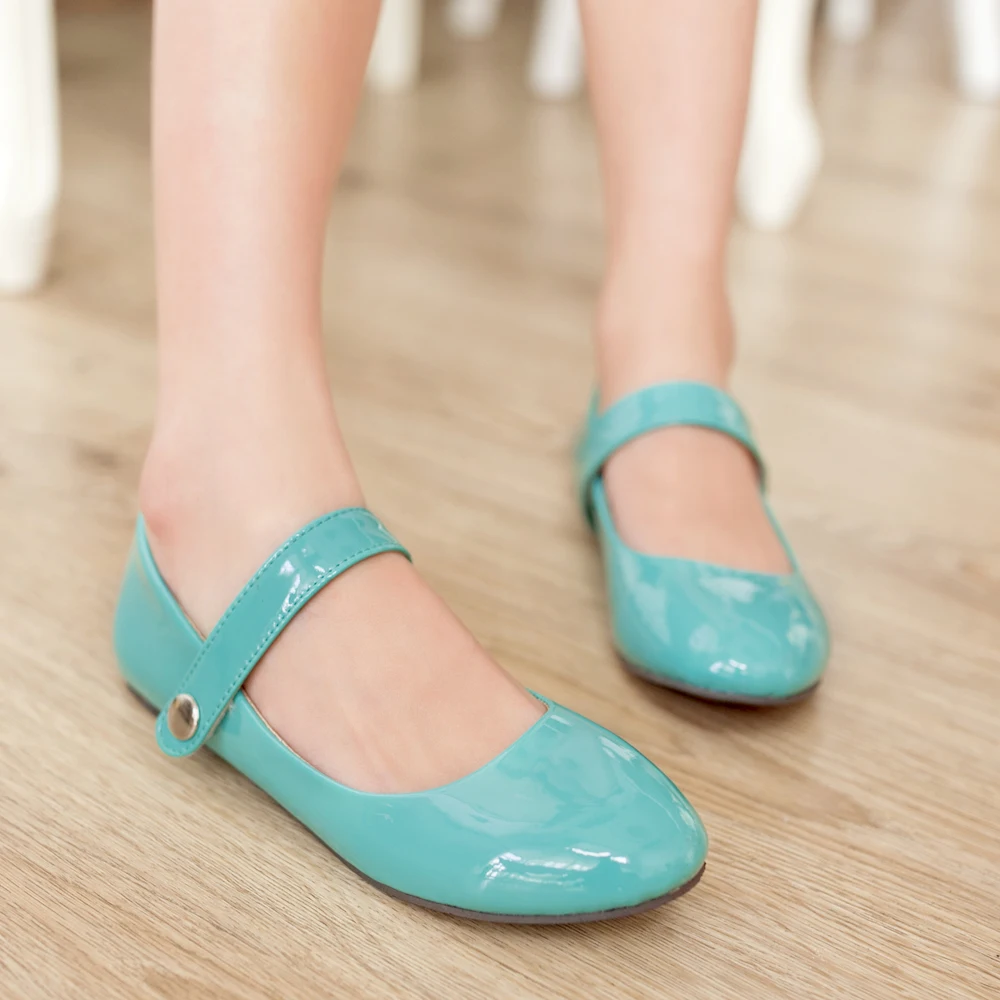 Girls Flats 2022 Spring Summer Patent Leather Women Mary Jane Shoes