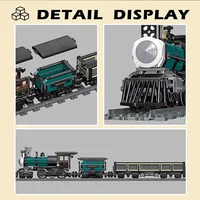 TH 10 Steam Train Model Building Blocks Bricks Technical Railroad Desktop Decoration Assembly 59001 High-Tech Kids Toys For Gift 4