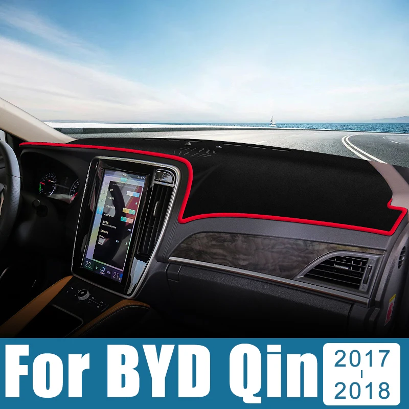 

Car Dashboard Cover Avoid Light Pad Sun Shade Case Anti-UV Carpets Non-Slip Mat Decoration Accessories For BYD Qin 2017 2018