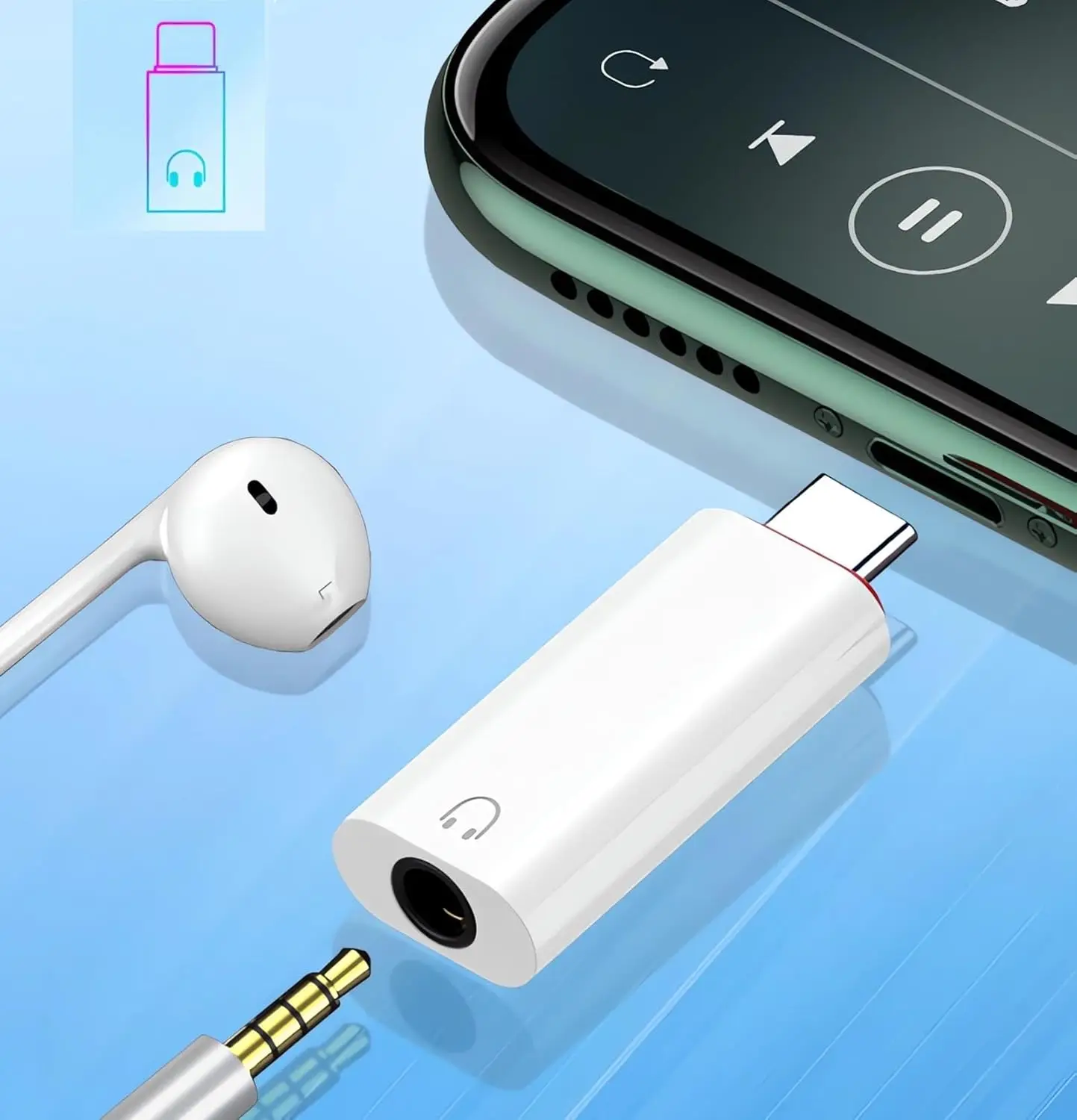Compact USB-C to 3.5mm Audio Adapter